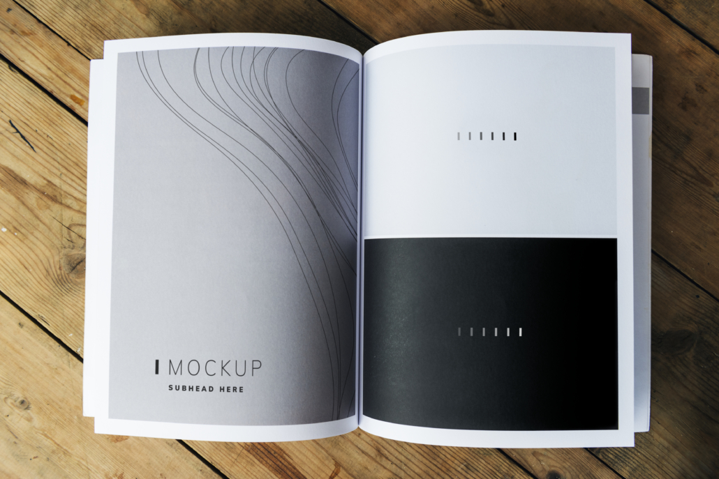 Wave texture magazine page mockup Magazine Mock Up